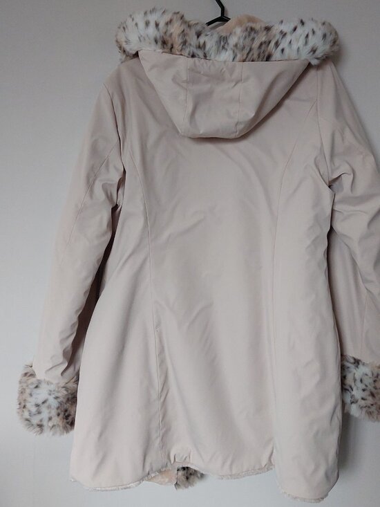 Guillaume Reversible Faux Fur Winter or Teddy Coat Trim & Hood Women's M Pink - Picture 4 of 10